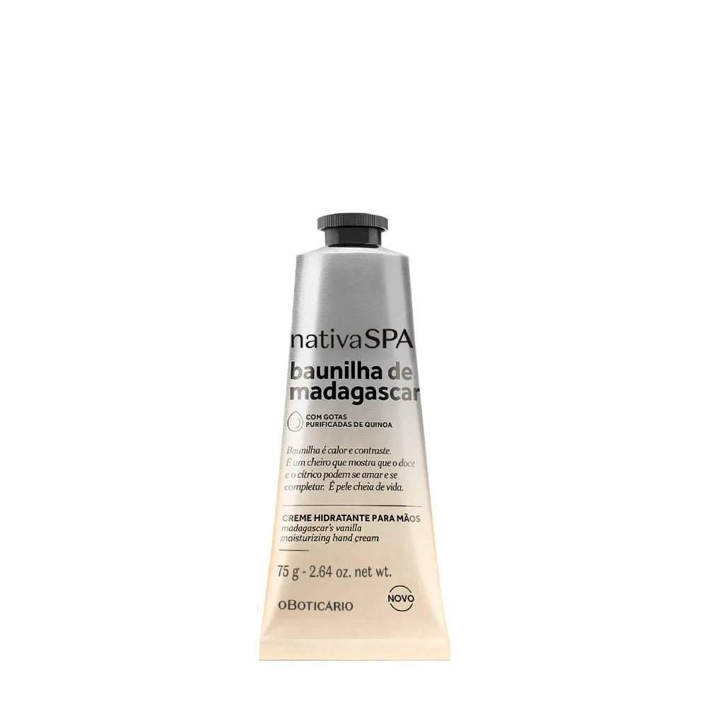 Creme de Mãos Nativa Spa Baunilha de Madagascar, 75g