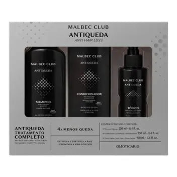 Kit Malbec Antiqueda: Shampoo 250ml + Condicionador 250ml + Tônico 100ml